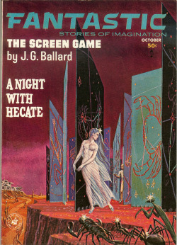 psychedelicway:  Oct 1963 cover illustration by Emsh for JG.Ballard story The Screen Game.  