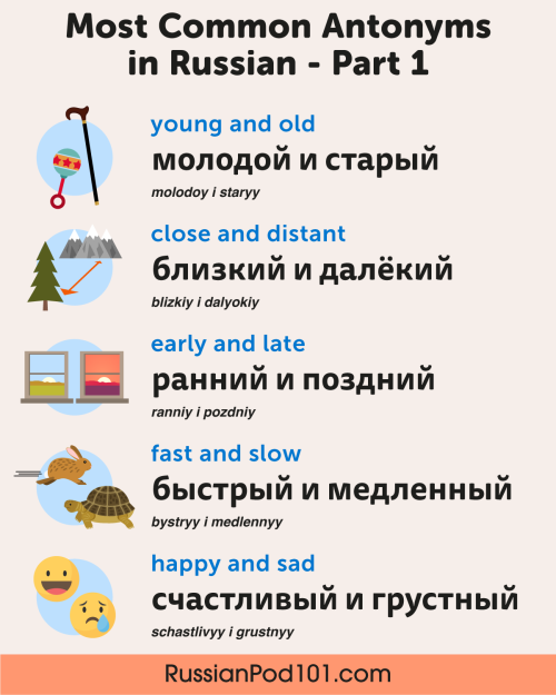 Most Common Antonyms in #Russian PS: Sign up here to learn more about grammar, culture, pronunciatio