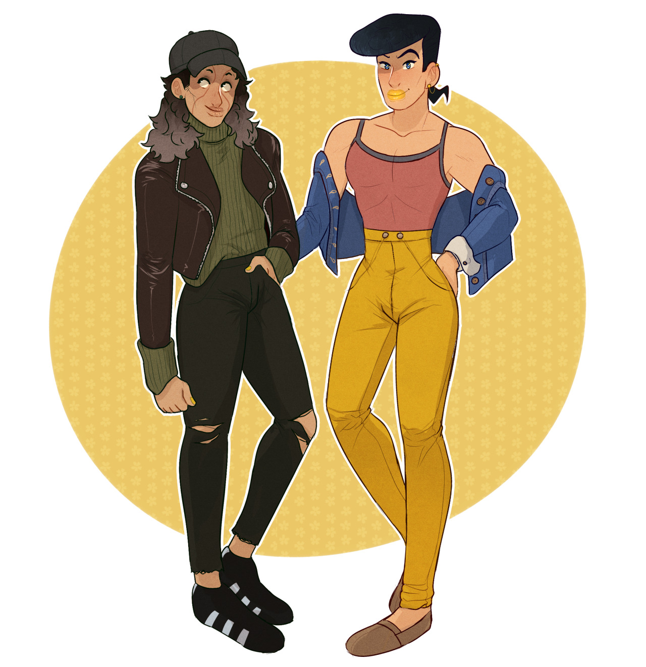 sugarandmemories:fashion icons Okuyasu and Josuke