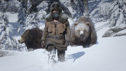 Boris spending the entire day with his bears.