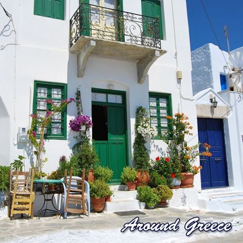 The beautiful town of Chora in the Greek island of Amorgos, part of the chain of islands in the Aege