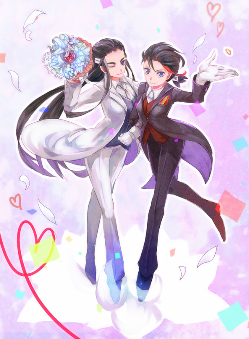 the-great-and-powerful-satsuki:  lilytolstoy:   Ｂridal！  Artist: pajapa  satsuki in a suit help ive died and gone to heaven 