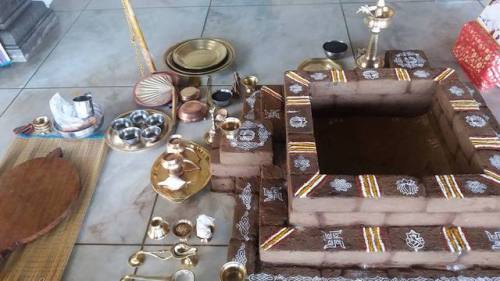 Yajna Kundam, a fire altar ready for sacrifice