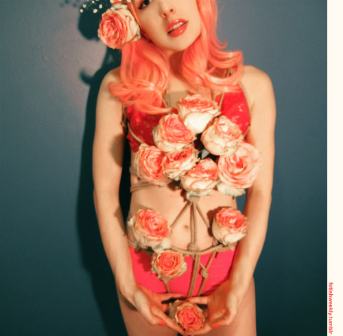 fetishweekly:  Model: Hazel MaybrookThis week’s shibari: Sugar Sweet Bound Bouquet  