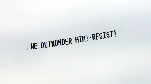 restricteddata: The view from my apartment this morning: “We outnumber him! Resist”