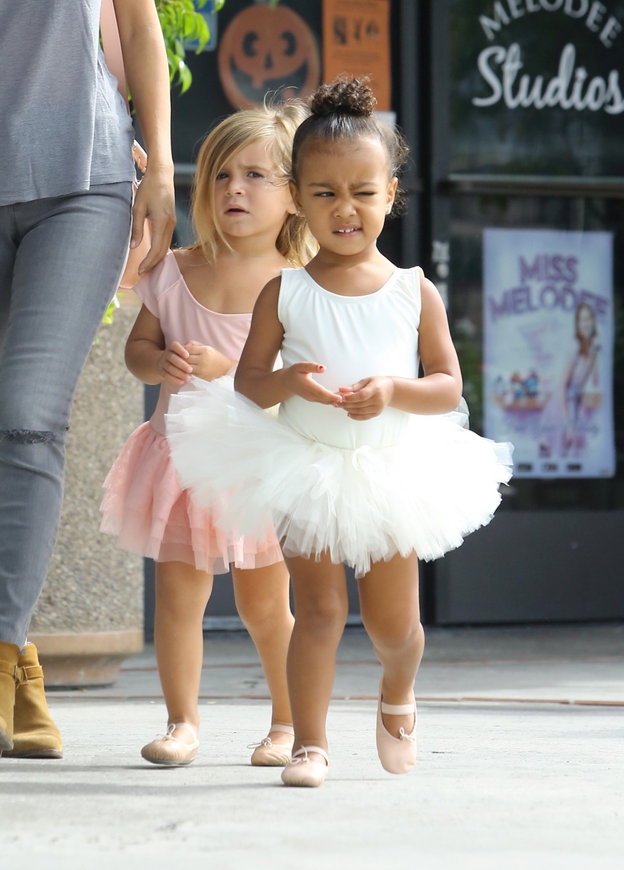 kimkardashianarmy:  North West and Penelope Disick leaving a dance class in LA today