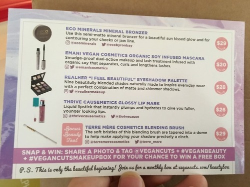 the Vegan Cuts makeup box is, as always, fantastic. 