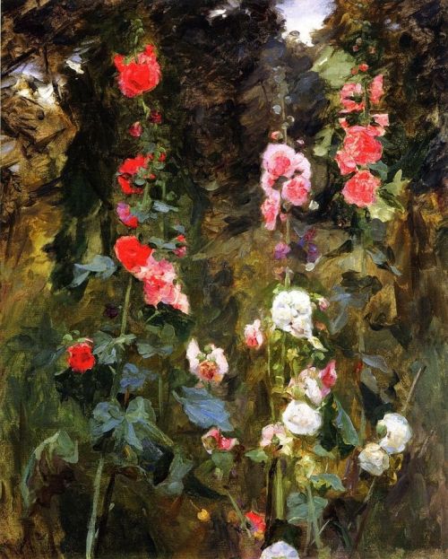 Hollyhocks Isle of Shoals, John Singer Sargent c. 1886Impressionism