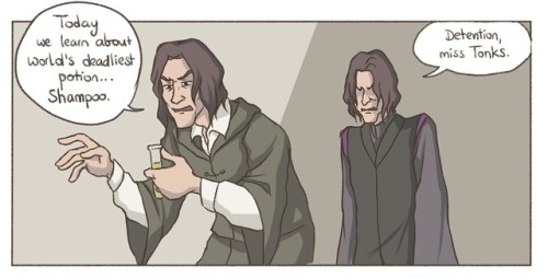 wingedcorgi:did you know snape was already the potions teacher when tonks went to hogwarts?did you k