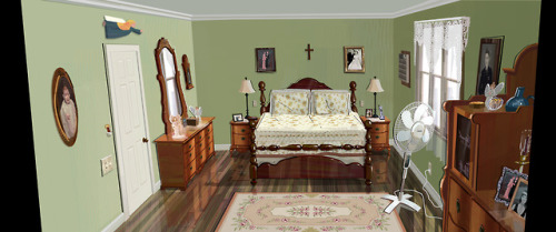 Here are my designs for Aunt May’s House interiors. This set was extremely near and dear to my