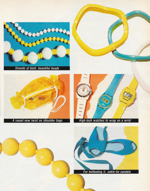 justseventeen:July 1983. ‘This season’s sizzling colors make an encore appearance in snappy new acce