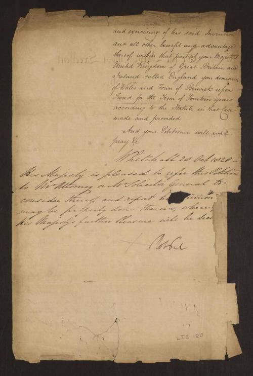 LJS 180 James Fraser petitionThis document is a petition from James Fraser, a engineer of Middlesex,