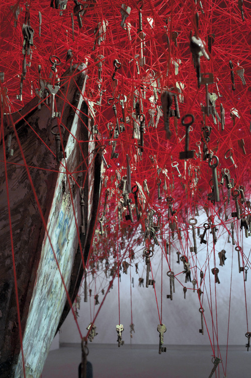 thedesigndome: Magnificent Red Thread Network of Keys Collected All Across the World Japanese instal