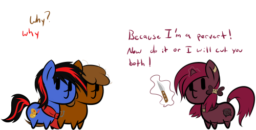 cauldroneer:  bleedshark:  Featuring: Cauldron The red scarf pony Brotrot  Oh god, I’m laughing so fucking hard at this. This is amaze. 