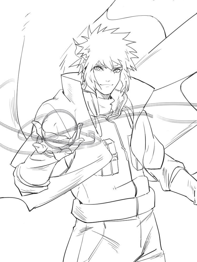 Minato Namikaze Naruto Coloring Page