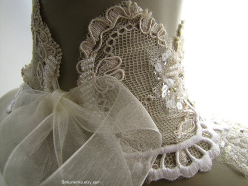 transientfashion:Wedding Choker Swarovski and Lace by binkaminka