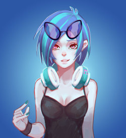 ambris-art:askluxbrush:Djpon3 by WTColorOkay is it just me or is this like the sexiest Vinyl ever? Because damn, I just damn. ^^;Very nice style, good color choices, love the shading. This girl would be stunning in really life.I may be gushing a bit much