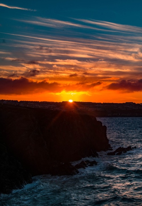 s-m0key:sunset over Newquay. By - Bill G Plymouth