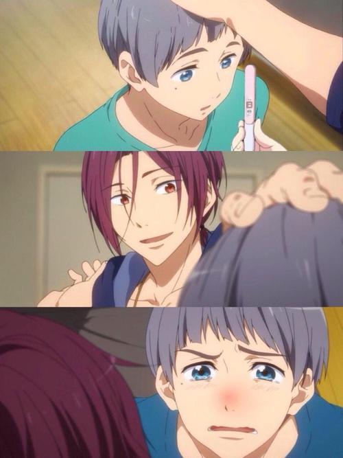 krmgn:  THE PREGNANCY TEST MEME on twitter explained through the gays of Free! the original  the makoharu    the nitorin   