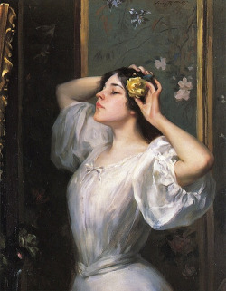  The Yellow rose  by Irving Ramsey Wiles