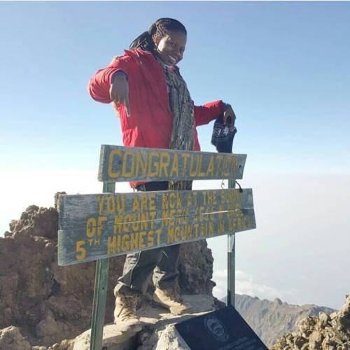 There she goes again, conquering heights we only read about in geography class. #MtMeru #SeceSummits