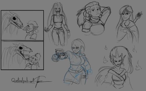 Roleplaying character Sketchdump~ (Including a couple pokemon Gijinkas, see if you can spot which on