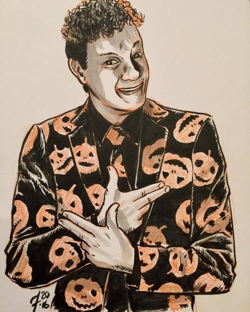 David S. Pumpkins! Any Questions? #inktober Day 27. #inktober2016 #snl #davidpumpkins #tamhonks