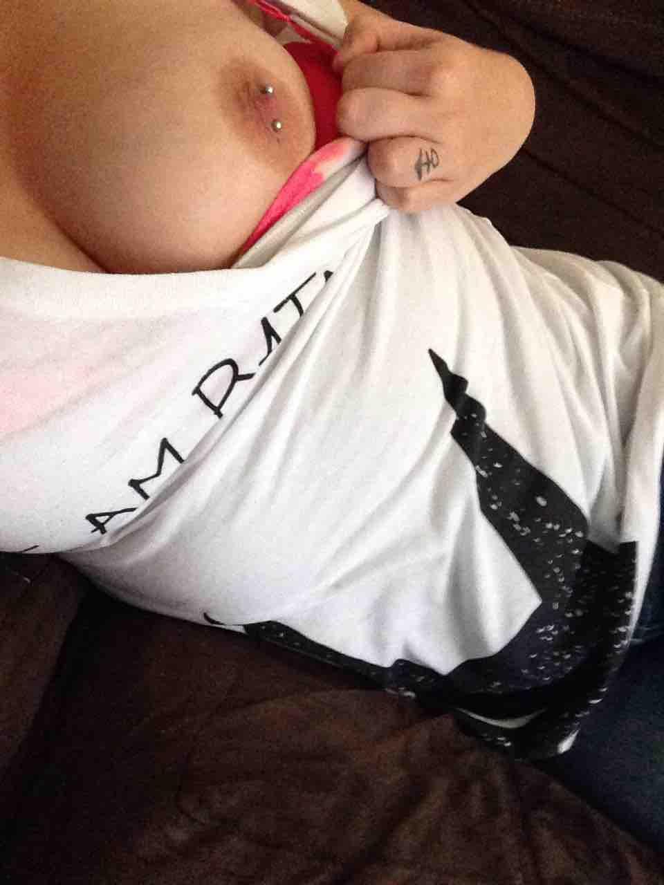 reddlr-gonewildcurvy:At a friend’s and decided to share a little “nip slip”