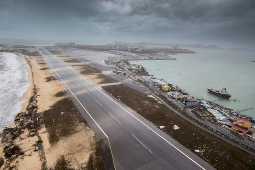 nbcnightlynews:Photos from the Royal Netherlands Navy show damage from Hurricane #Irma on the island