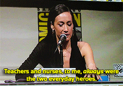 feyminism-blog:Maggie Q (Nikita) at the Women Who Kick Ass Panel, SDCC 2013 (x)