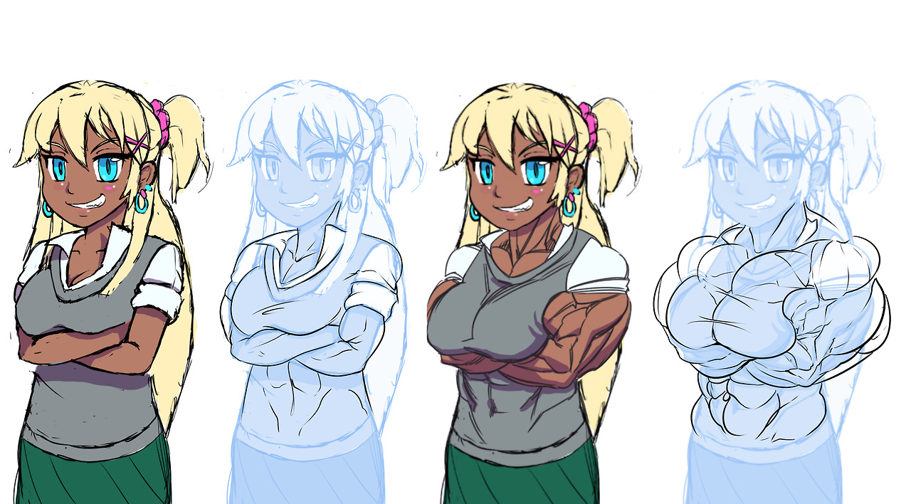growinggirlsdevblog:Some very early concept art for girls you can choose on your