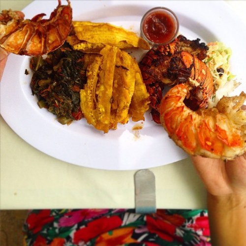 viewjamaica:Lobster, callaloo and fried crushed-plantains via @kalisammartin #jamaica ━━━━━━━━━━━━━━