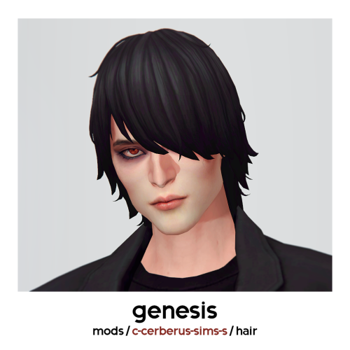 c-cerberus-sims-s:comes in 2 versions (mirrored) @qwertysims ’ modmaxgenesis hairstylebase gam