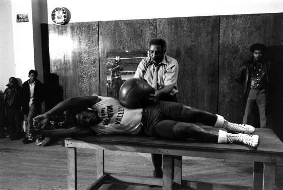 the-history-of-fighting:  Joe Frazier in training for his heavyweight title bout