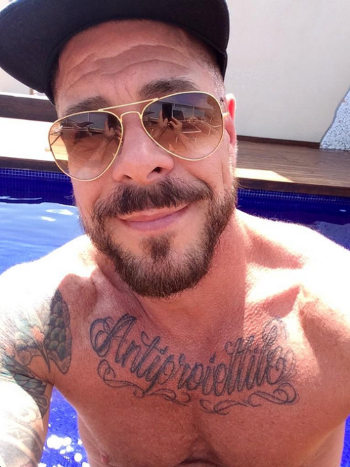 theclosetbloggr:  Man of the Day: 8.17.14 Daddy Rocco Steele (@RoccoSteeleXXX) has become the face for daddies in porn. With beautiful, piercing blue eyes and huge cock, expect to see more from Rocco in the future. What a man, what a man, what a man,