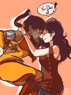 beroberos:  Haven’t really drawn much this week nor have I doodled any Korrasami so here ya guys go. Also I made this little bonus pic just for you Hayley cuz I know you were super bummed earlier 8( 