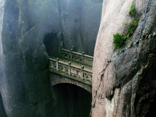 pleuras: Stone Bridge between two cliffs KM Cheng