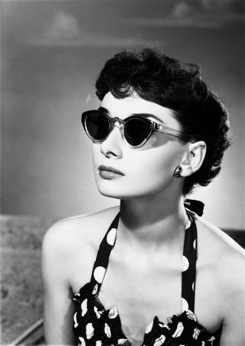 Audrey Hepburn wearing sunglasses