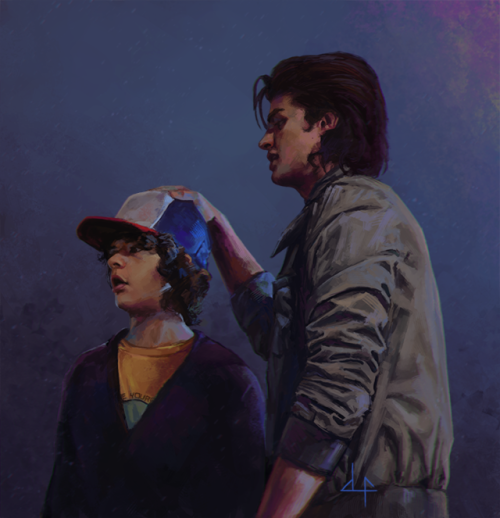 wrecked-fuse: 37th entry. Dustin. Steve. practice || Stranger Things || 2.09 twitter link process gi