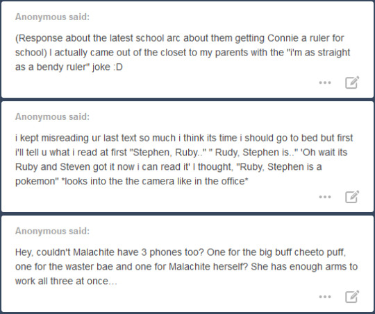 All anon answers from the past week or so under the cut!It’s from Full Disclosure, the first episode of season two.Don’t cry! I love making comments in the tags of my posts. It’s like, extra content for the people who care to read them.I still need