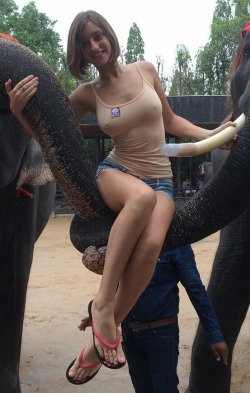 sexy-pokies:  She really likes elephants