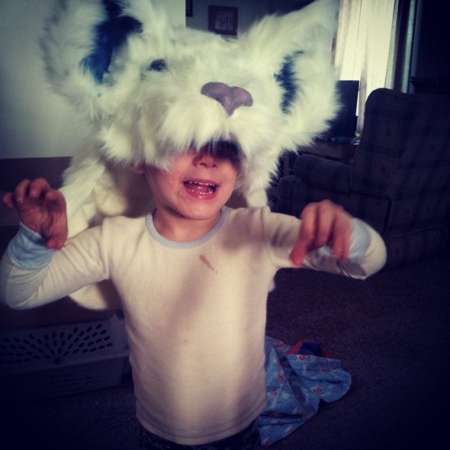 This kid I can’t #nephew #favorite #scary #mask #furrie #thisis #adorable