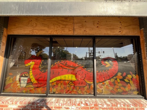 Today I Was Hired To Paint A Window Display At My Local Coffeehouse/bookstore! I Havent Done Anything