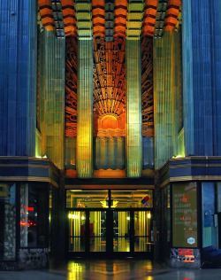 artdecoandartnouveau:  The Eastern Columbia Building The grand Art Deco entryway for the Eastern Building on Broadway, this amazing building opened in 1930 and is considered by many to be the most beautiful of Los Angeles’ historic buildings, as well