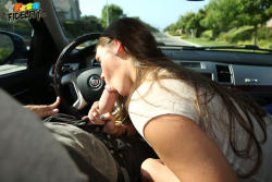 Freeones:  Abby Cross Gives Her Man A Behind The Wheel Bj. 