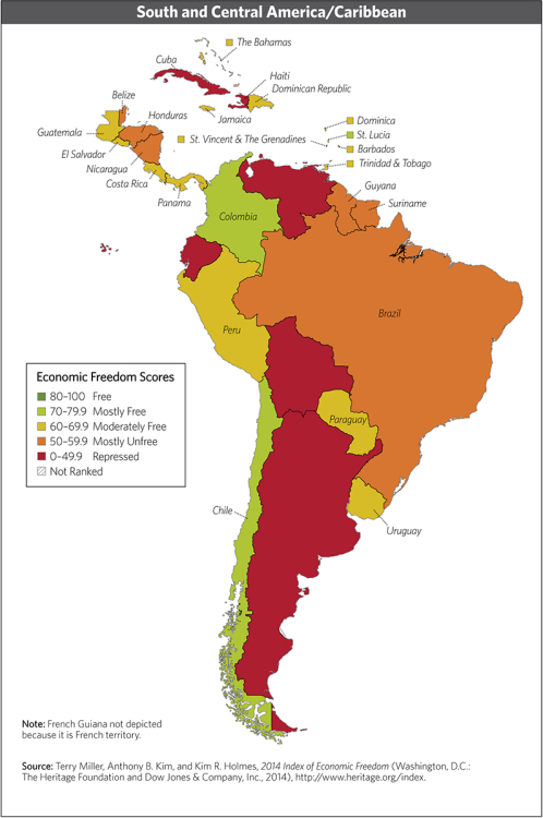 thelandofmaps: Economic Freedom in South and Central America/Caribbean [796 × 1200]CLICK HERE 