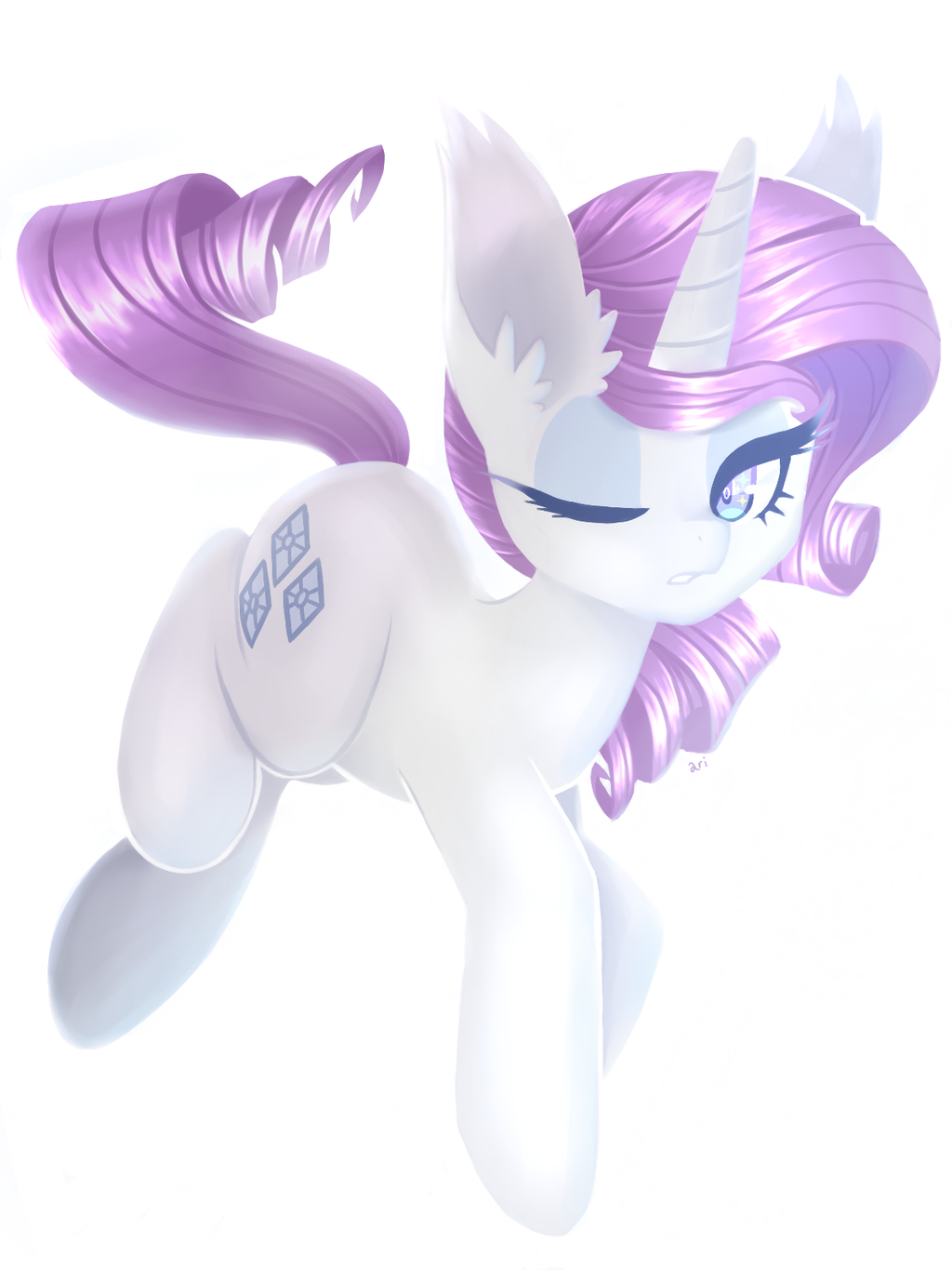 drawponies:Rarity - ONE LAYER CHALLENGE by Rain-Ame  &lt;3