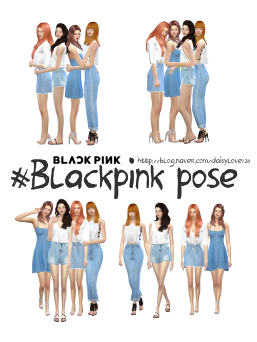 BLACKPINK pose 1 by daisylove126* 1 pose file ( only IN GAME)* 4 types group pose* You need Andrew’s