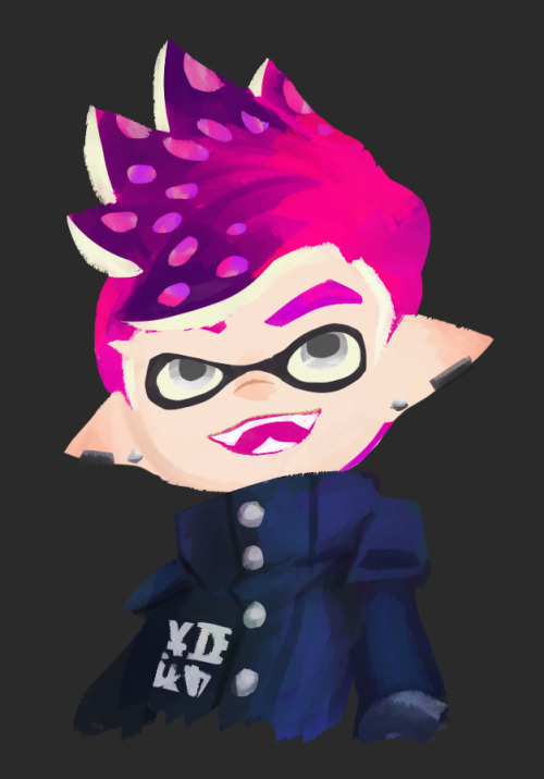 eerietto:A drawing on my Splatoon 2 character, featuring a custom brush. 