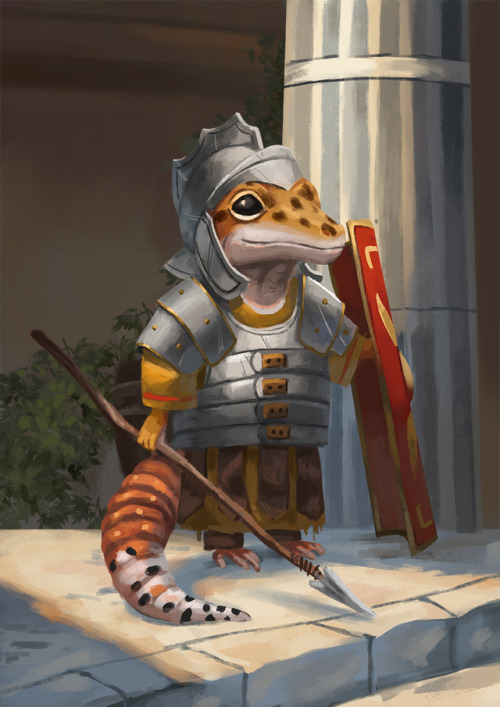 gloryaart: “He made it! It was his first day at job. He needed to buy a second hand armor and 